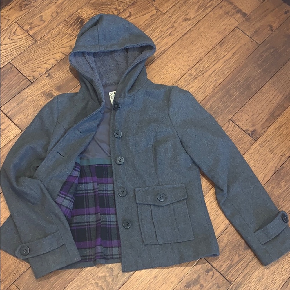 Grey Peacoat w/ Pockets!